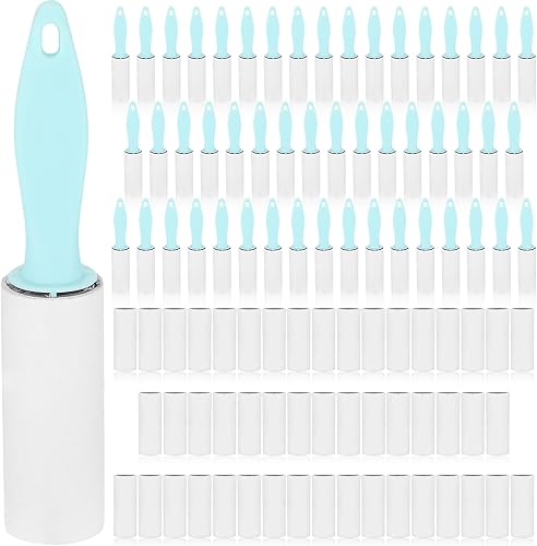 Hushee 3000 hojas de rodillos de pelusa para pelo de mascotas, extra pegajoso, rodillo de pelusa de tamaño de viaje, 50 asas con 100 recambios, mini