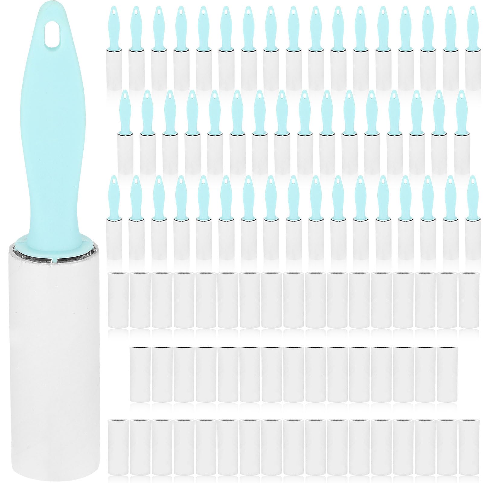 Hushee 3000 Blatt Fusselrollen für Tierhaare Extra Klebrige Entfernung Reisegröße Fusselrolle 50 Griffe mit 100 Nachfüllungen Tragbarer Mini Fusselentferner für Couch Möbel Kleidung