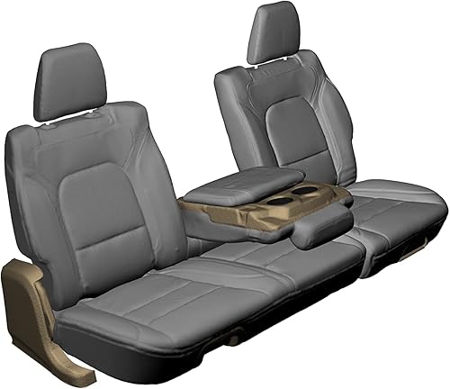 Miniatura 5 de Durafit Seat Covers Compatible con el juego de fundas de asiento delantero y trasero Ford F150-F550 2019-2022 | Fundas de asiento de coche de tela