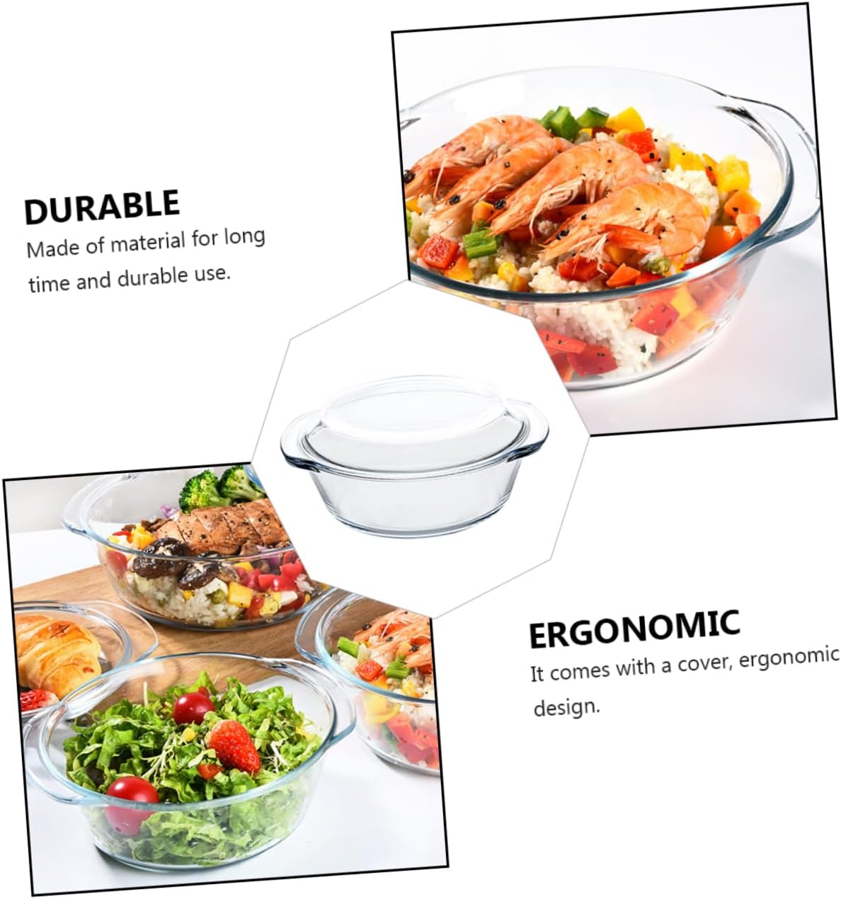 Glass Bowl Kitchen Glass Bowl Soup Pan Simmer Pot Home Kitchen Glassware