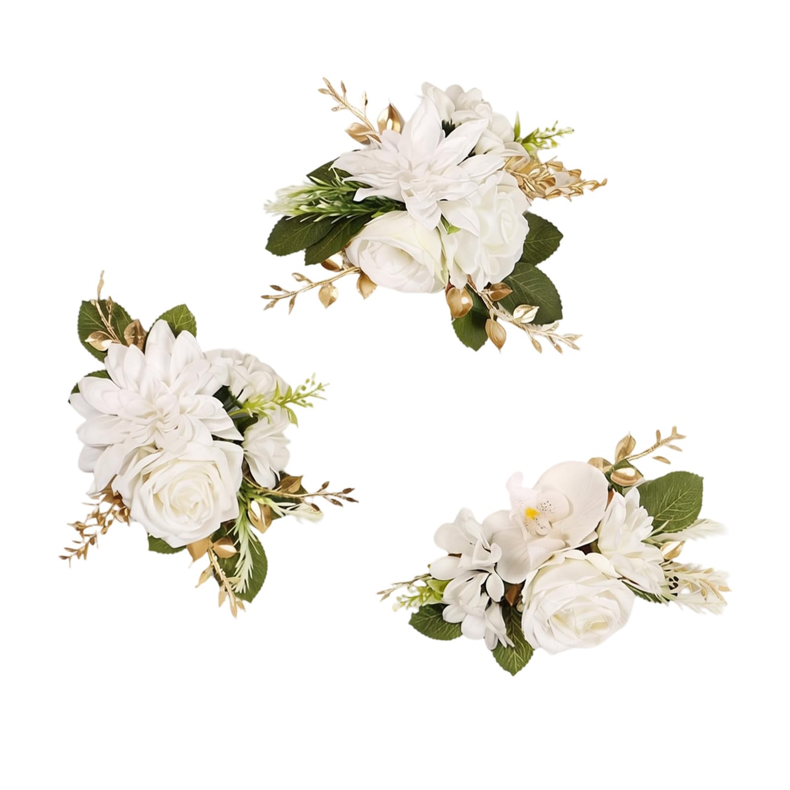 APGLSXY 3Pcs Realistic Silk Fabric Roses Artificial Flower Cake Decoration for Wedding Cake Decoration Bridal Showers Flower Arrangements and Table Centerpiece Elegant Set