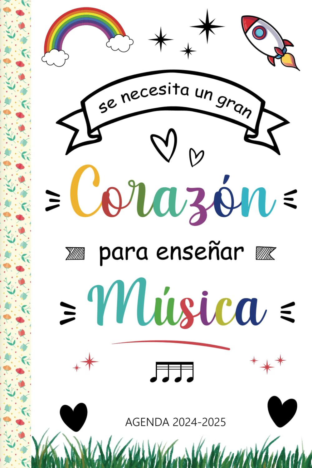 Agenda Profesora Música 2024 2025 A5: Planificador semanal y mensual | una semana en dos páginas | 12 meses | cuaderno del profesor 2024/2025 | regalo para maestra de infantil | formato pequeño