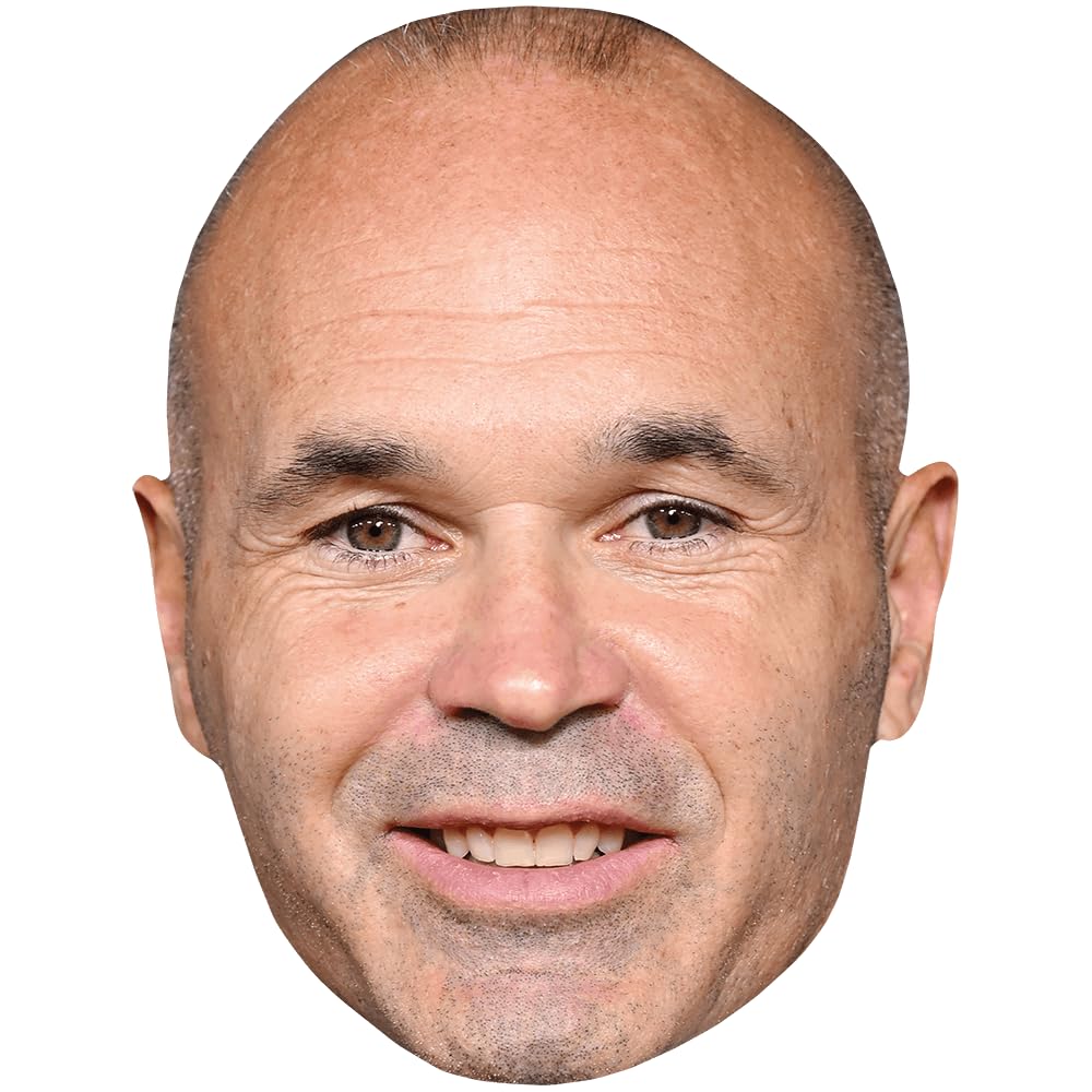 Andres Iniesta (Smile) Celebrity Mask, Flat Card Face, Fancy Dress Mask