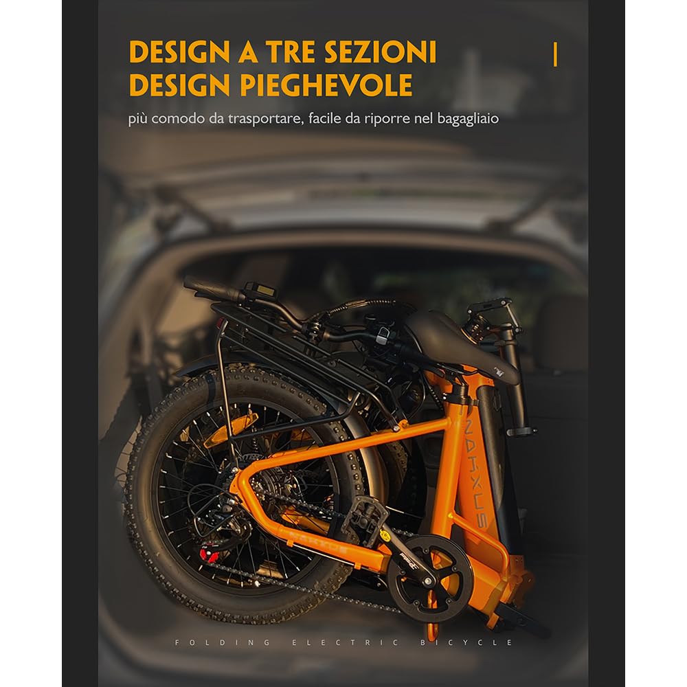 20F213 e-bike pedelec pieghevole con pneumatico da 20 pollici, motore da 250W 80N.m, batteria agli ioni di litio da 36V per una lunga autonomia, e-bike per donne e uomini, Shimano a 7 velocità
