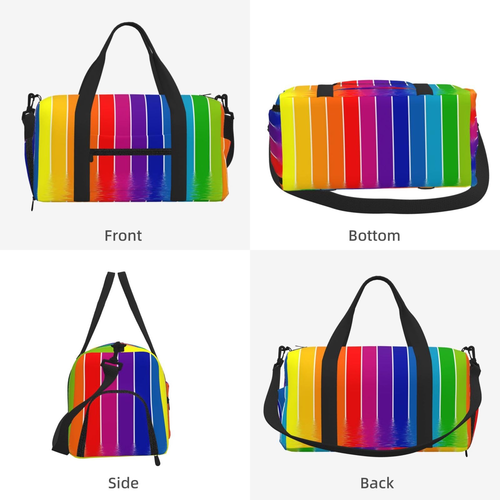 Tęczowe paski drukowane Ręczna torba sportowa crossbody Torba podróżna