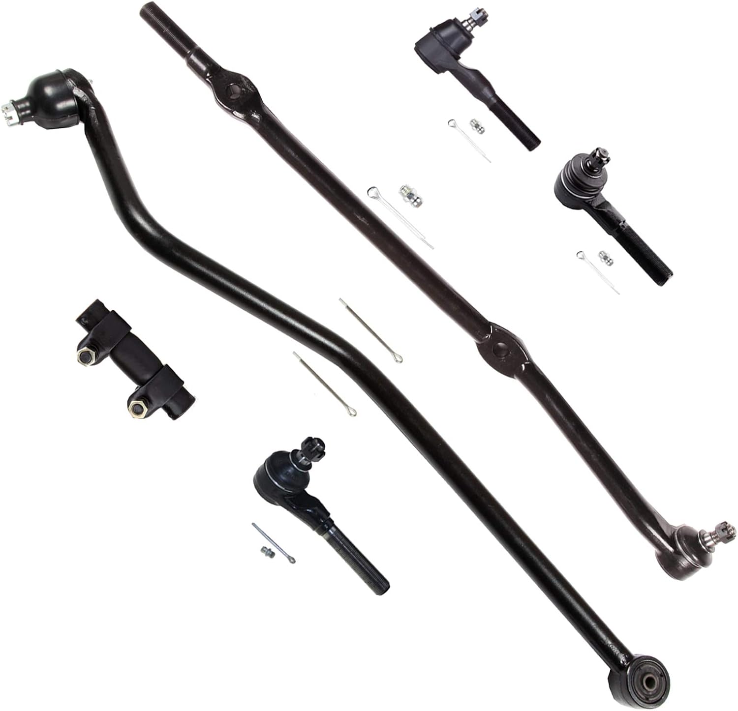 SCITOO 6PCS Set Suspension Kit Tie Rod Ends Tie Rod Ends Connecting Tie Rod Track Bar Adjusting Sleeve for Jeep for Cherokee, for Jeep COMANCHE DS1238 ES3096L ES3094L ES3095R DS1235 ES2079S