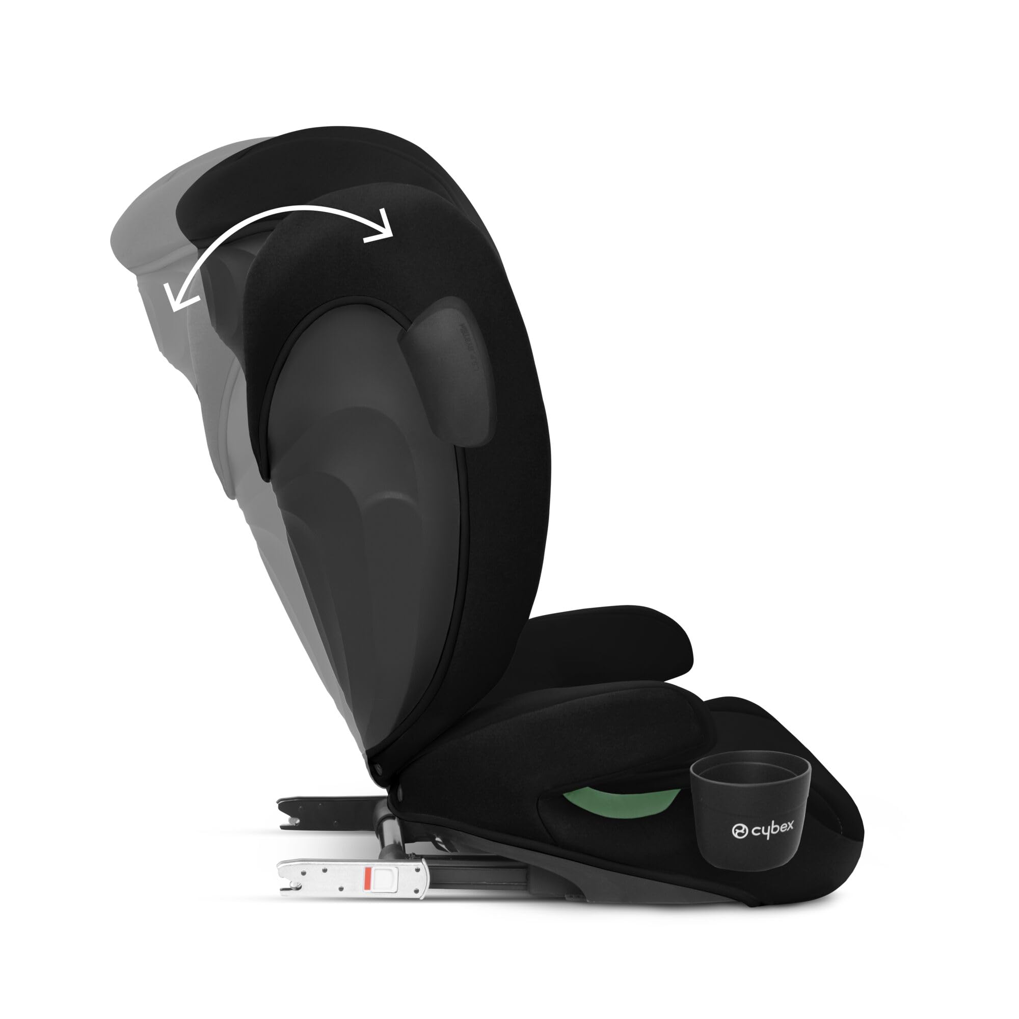 Cybex Silver Fotelik samochodowy Solution B4 i-Fix, Z uchwytem na napoje, Do samochodów z systemem ISOFIX i bez niego, Od ok. 15–50 kg / 100-150 cm, Od ok. 3 do 12 lat, Volcano Black (Wulkan Czarny)