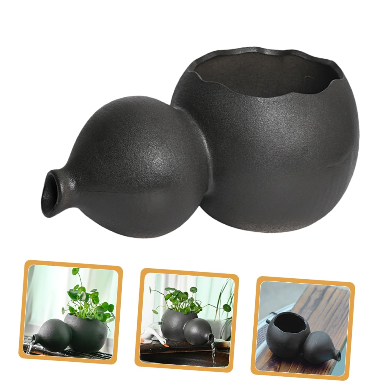 Toyvian Distributeur Eau Céramique avec Fontaine Intégrée pour Aquarium Et Décoration De Jardin Jarre Circulante pour Hydroponie Et Ambiance Zen