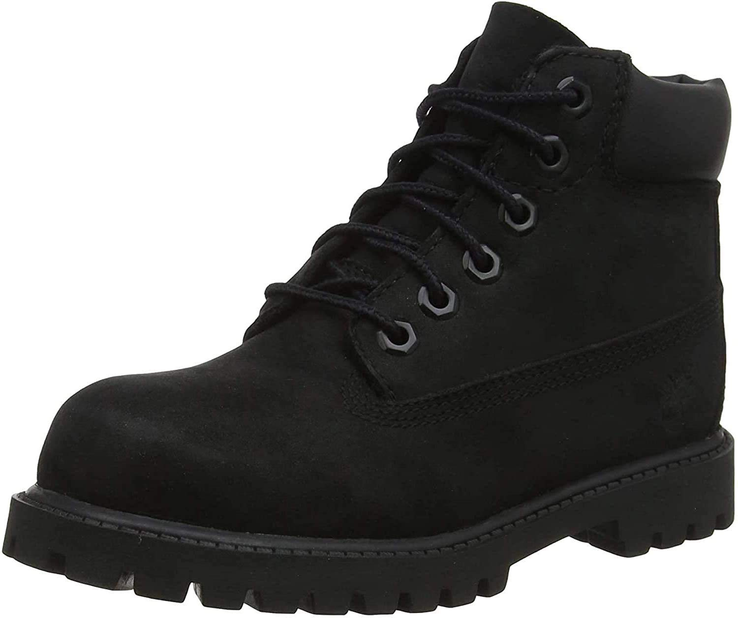 Timberland unisex-baby 6" Classic Boot 6" Premium Waterproof Boot Black Nubuck Majority Leather with