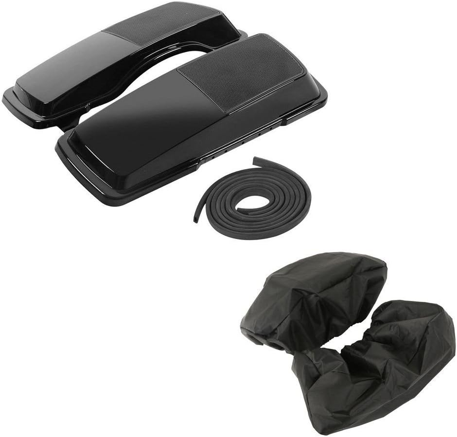 TCMT Vivid Black Saddlebag Speaker Lids Fits For Harley CVO Road King Road Glide Electra Glide Street Glide Ultra Classic 1993-2013