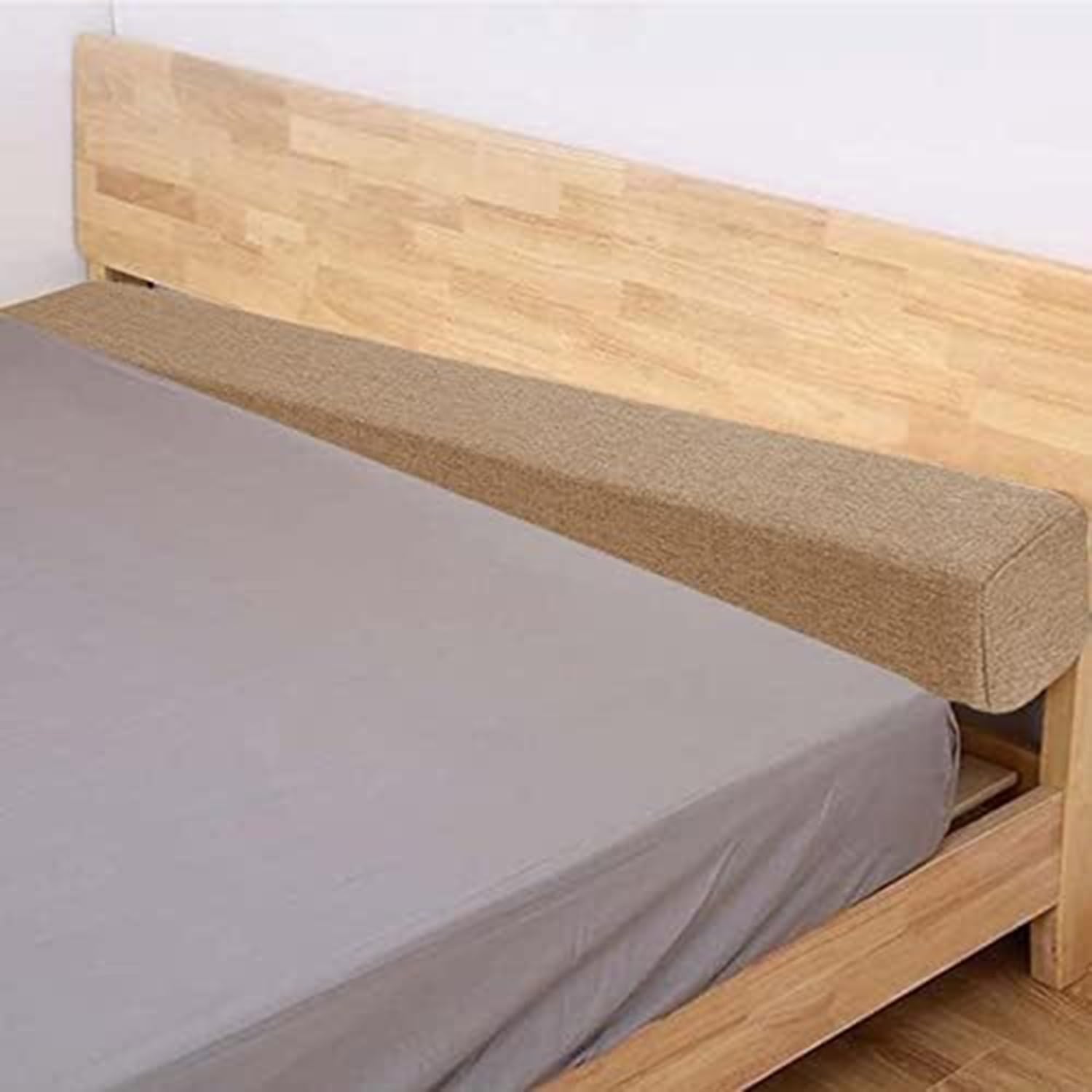 moismk Extender for Twin/Twin XL/Queen/King Bed, Bed Gap/Space/Crack Filler Between Headboard and Mattress or Wall, High-Density Foam with Removable Cover(Khaki,135x20x25cm)