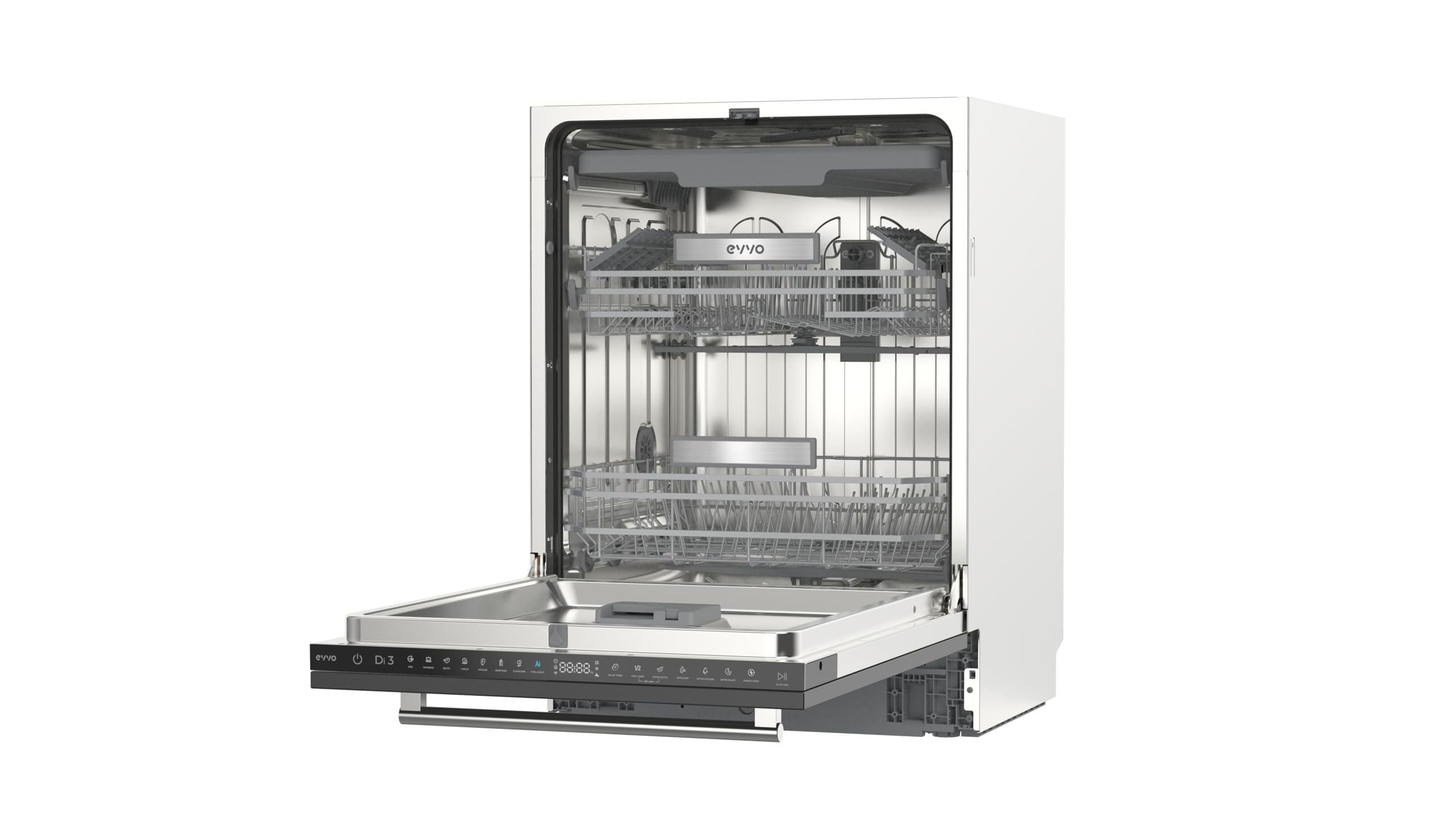 Lavavajillas Integrable 60 cm - 14 Cubiertos, 49 dB, Apertura Automática, Media Carga, 6 Programas, Lavavajillas Integrable 60 cm Panelable para Cocina Moderna (Clase Energética C)