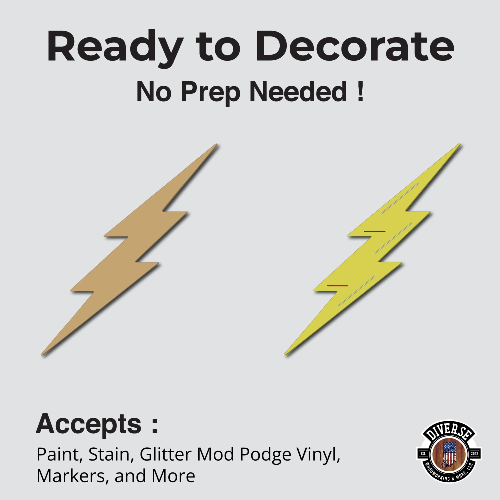 Amazon.com: Lightning Bolt Cutout Unfinished Wood Home Decor