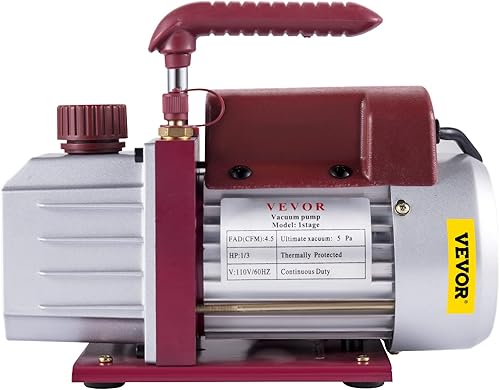 Miniatura 9 de VEVOR Bomba de vacío 4.5CFM Bomba de vacío HVAC Bomba de vacío de paleta giratoria de una etapa 13HP 5PA Ultimate Aire acondicionado Bomba de vacío