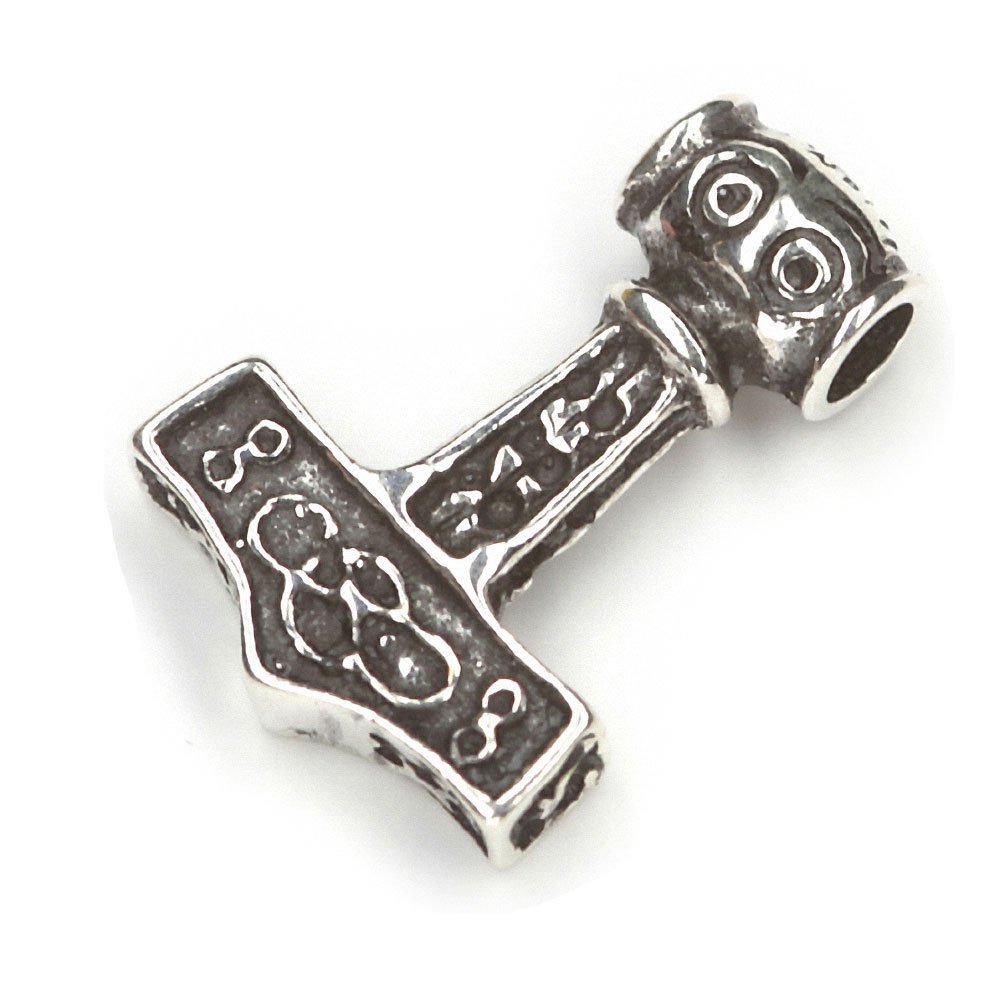 Silber Anhänger Thors Hammer Mjölnir Wikingerschmuck 925 Sterling Silber Mjölnir Mittelalter Silberanhänger