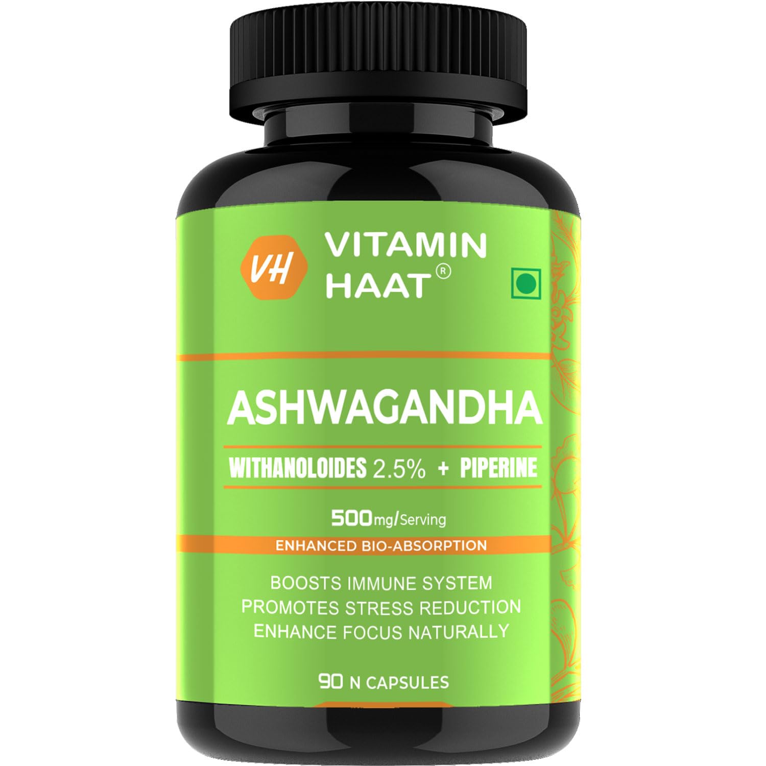 Ashwagandha Supplements 90 Capsule| Organic Ashwagandha Powder Supplement for Men & Women | Supports Stress Management & Muscle Recovery Withanolides 10%, Piperine Bio Enhanced Formula by VitaminHaat — Amazon image 9