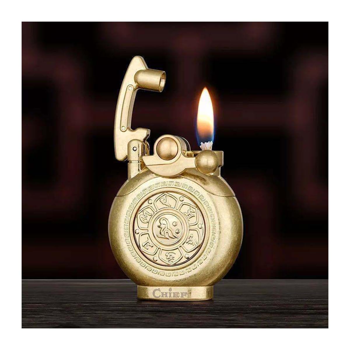 Encendedor de queroseno antiguo vintage con acabado clásico negro de alta durabilidad