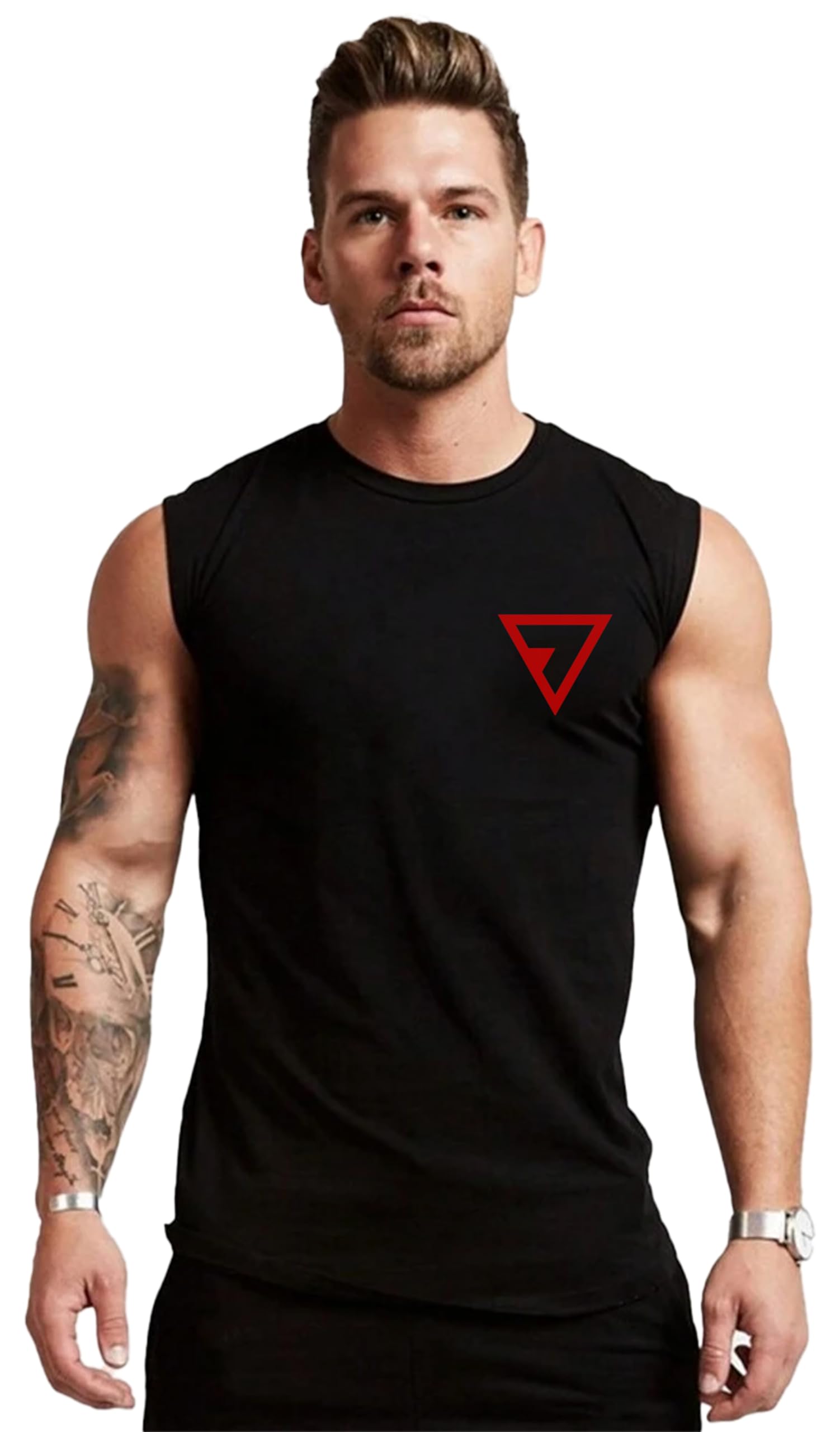 3colors 3Colours RGB® Mens Tank Tops Sleeveless Round Neck Polyster for Gym, Running and Outdoor CCUT-Reflection-picture-13