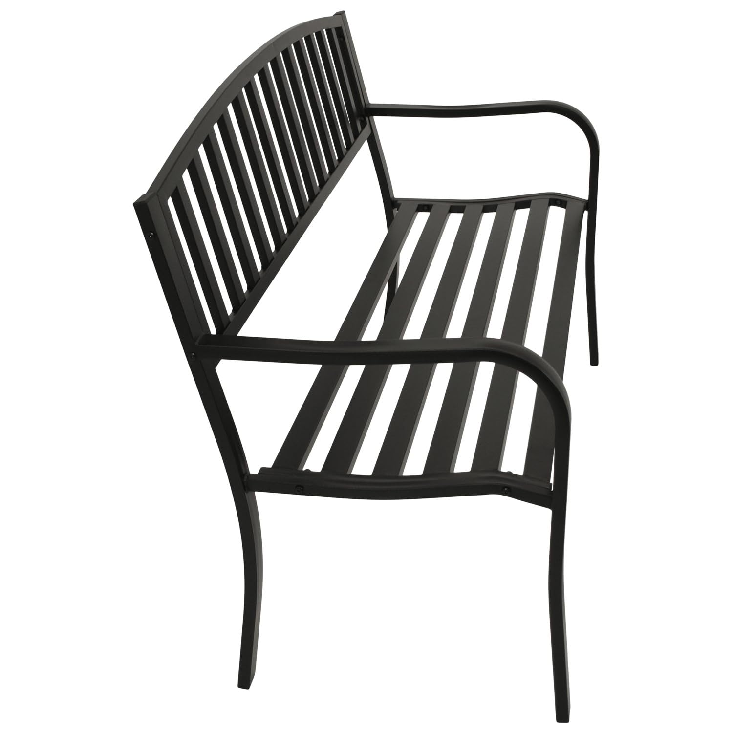 DEGAMO Gartenbank Parkbank Newport 2-sitzer aus Metall schwarz beschichtet, Outdoor