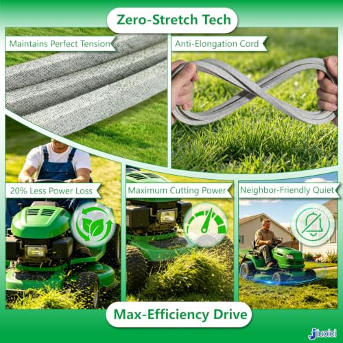 Image of GX21833 (141.7 inch) Heavy-Duty Mower Deck Belt Fits John Deere 48 inch Deck | Fits John Deere 48 inch D140 L130 L120 LA145 D160 E140 LA130 E170 D155 S170 E160 S140 Z255 155C D15, Aramid Core, Zero-Stretch