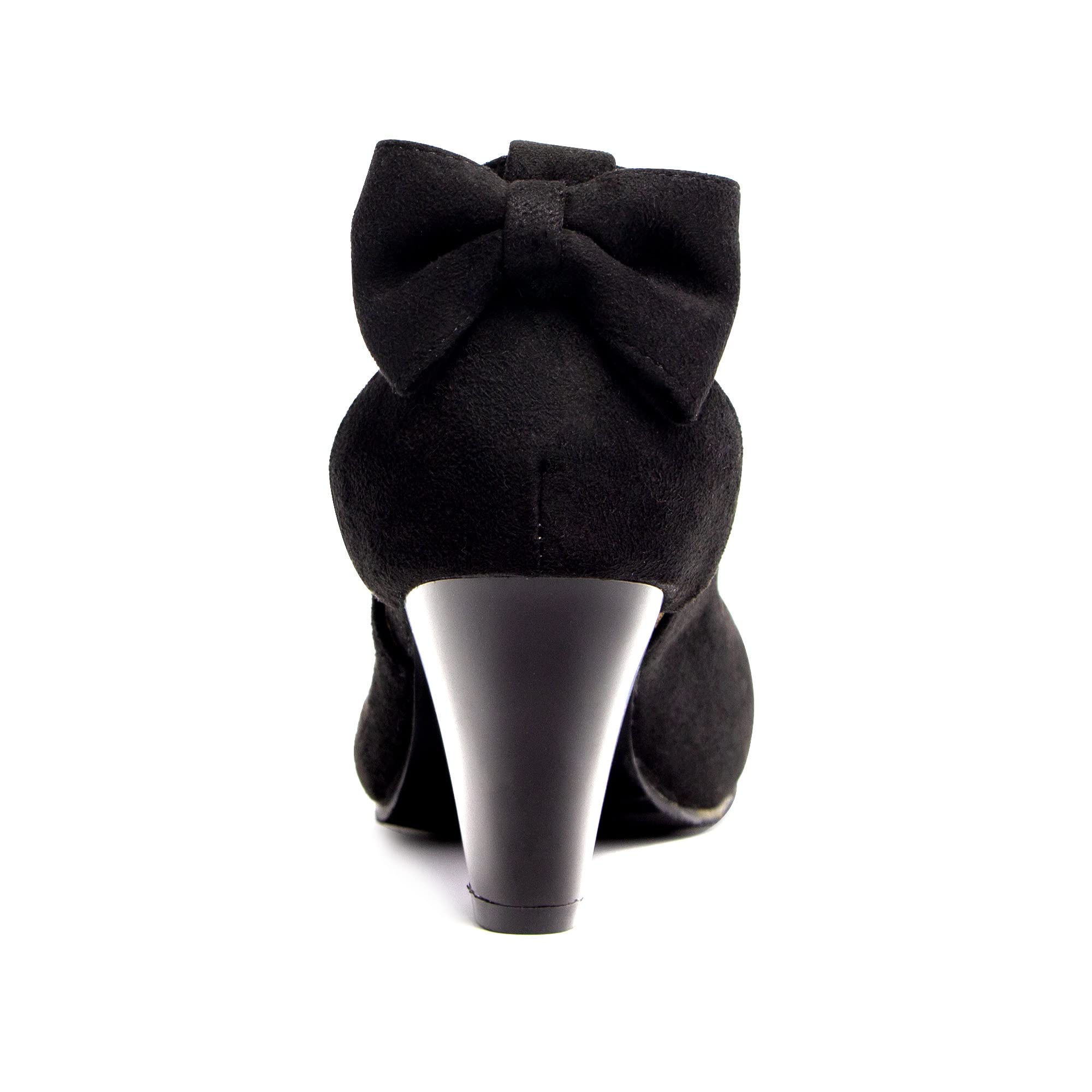elerhythm Mary Jane Nœud Bout Fermé Escarpins Vintage Talons Style Gatsby Victorien Années 1920 Simili Daim
