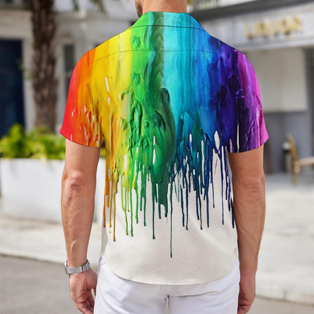 Men's Hawaiian Shirts 3D Graphic Button Down Short Sleeve Tropical Holiday Beach Aloha Shirt - Image 3