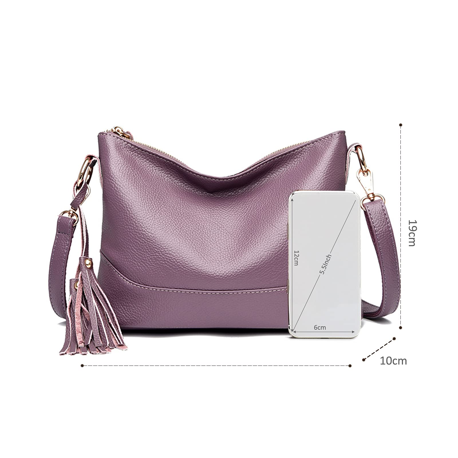ADITAM Fashion Torba pod pachami Torebka damska z 2 paskami Torba na ramię Klasyczna torba Crossbody Top Handle Satchel Ladies Soft Leather Bag Blue Double the comfort