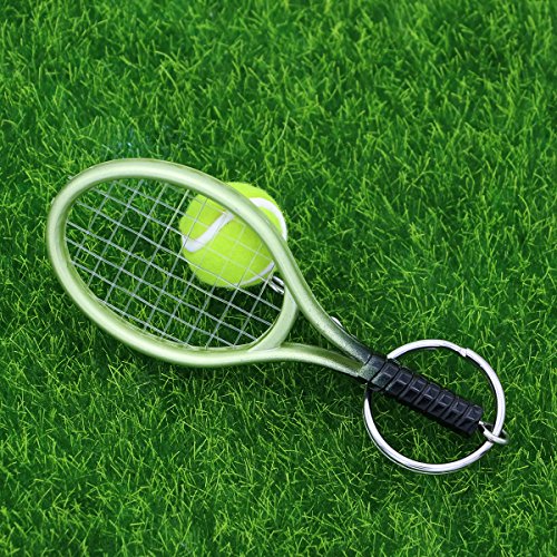 Chaveiro de mini raquete de tênis VORCOOL com pingente de bola de tênis e chaveiro com pingente para