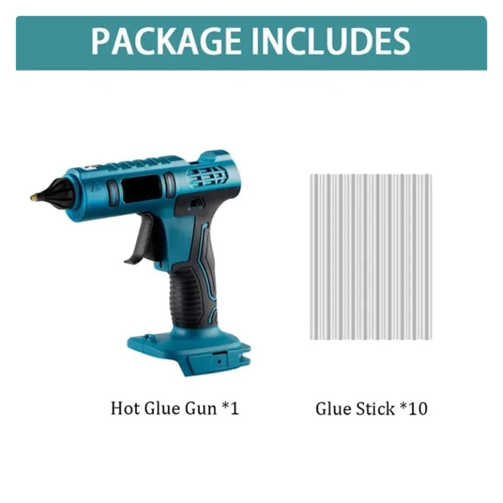 Pistola per colla a caldo per lavori artigianali, Pistola for colla a caldo senza fili, stick di colla da 10 pezzi da 11 mm, strumento antiscottatura da 600 W Strumento di manutenzione fai da te fatto