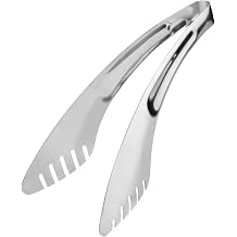 9-Inch Salad Serving Tongs, 18/8 Stainless Steel Kitchen Cooking Tongs for Pasta Noodles BBQ Buffet | Dishwasher Safe |