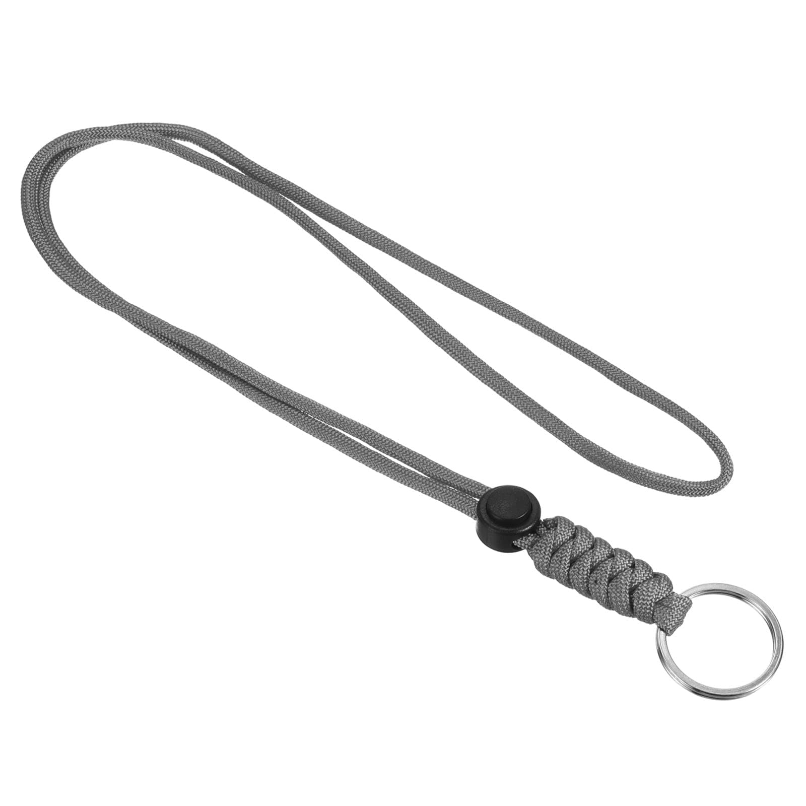 ROWORKX Paracord Lanyard 4mm x 460mm Necklace Keychain Cord Keys 1Pcs Gray
