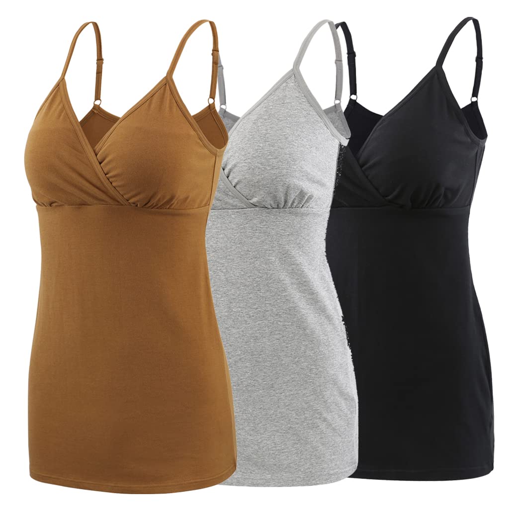 COLOMI Canottiere Premaman Allattamento Reggiseno Incorporato per Allattamento Canotta Base