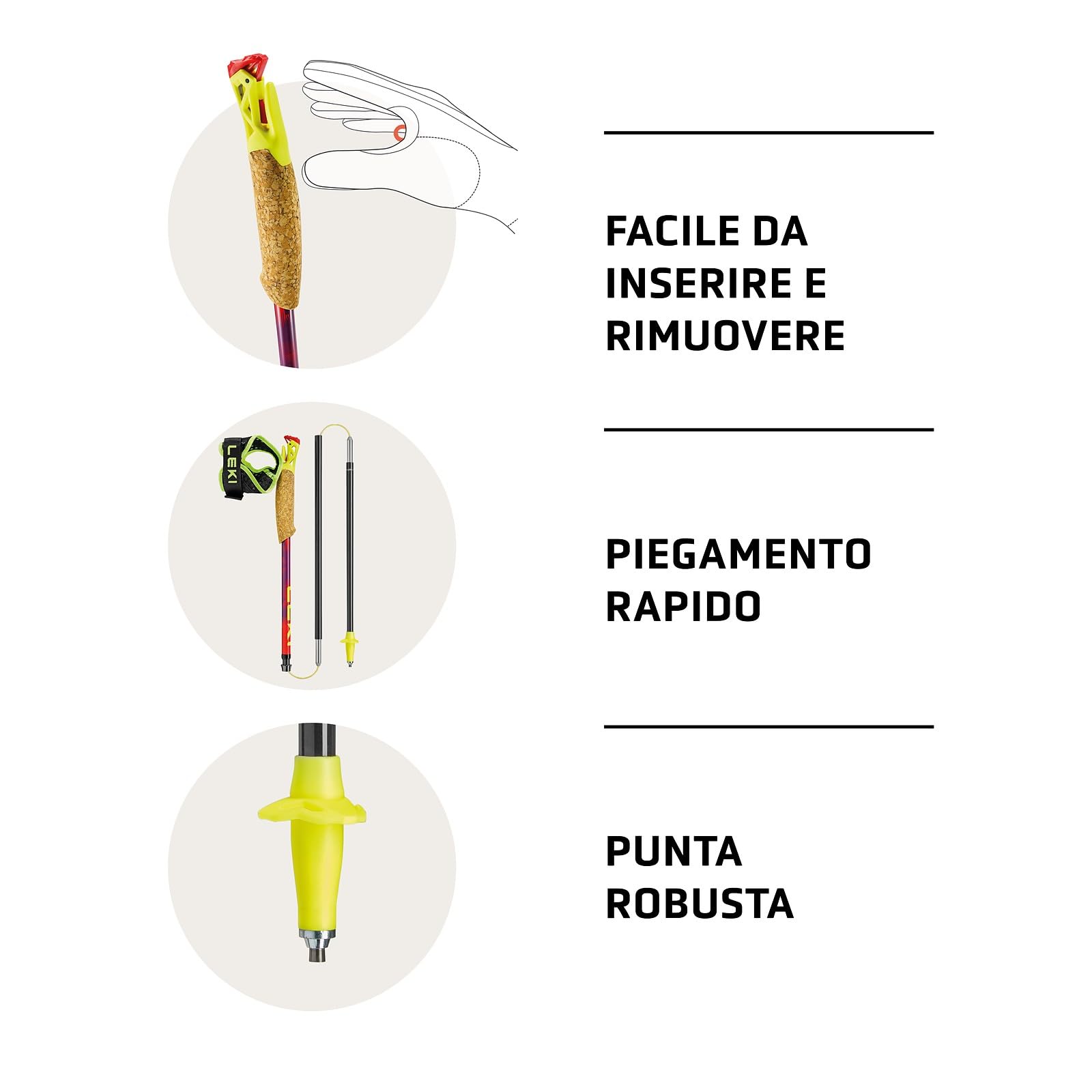 LEKI Ultratrail FX.One SL - Bastone da Trekking Unisex, Colore: Rosso/Lilla