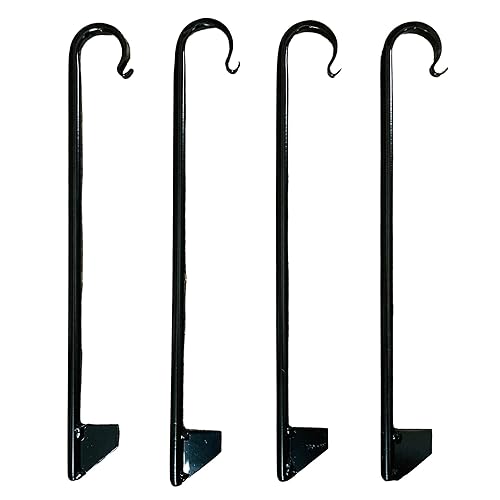 Garden Stake Hose Guard Hose Guide with Hook Powder Coated Wrought Iron Made in USA Protect Your Plants from Hose (4 Pack Hose Guard)
