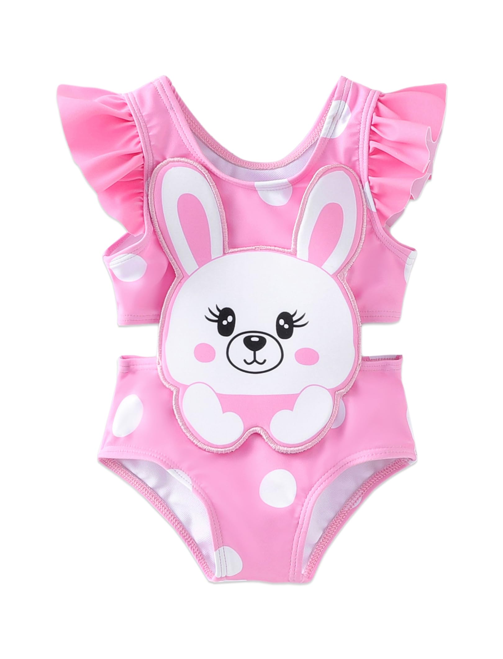 PATPAT Traje de baño de una pieza para niña con bonitos apliques de animales, 3-24 meses
