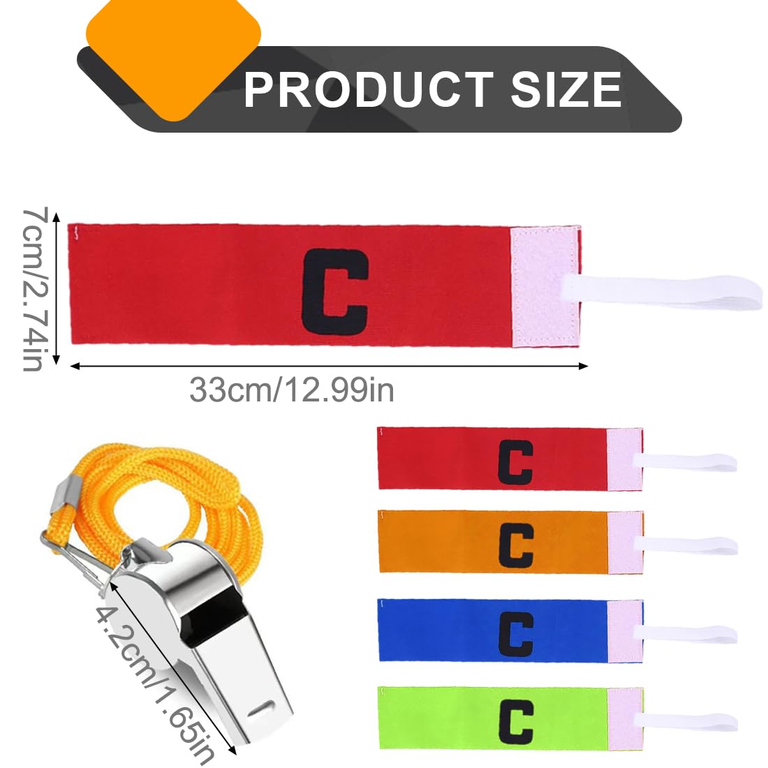Pulseras de capitán elástico ajustable unisex 4 piezas para rugby fútbol hockey