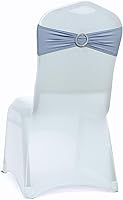 Vista 189 de MDS - Paquete de 50 bandas elásticas de elastano para silla, lazos elásticos para sillas con hebilla deslizante, ajuste universal para bodas, Acción