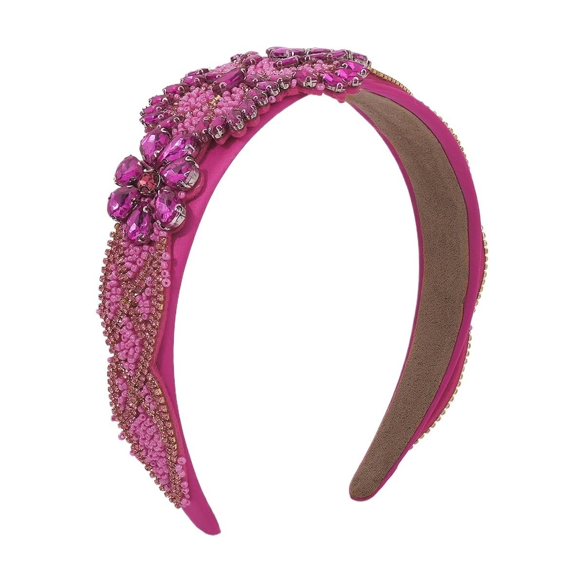 Fascia for capelli con diamanti colorati Fascia for capelli, accessori for capelli con bordi larghi di alta qualità for donna(C)