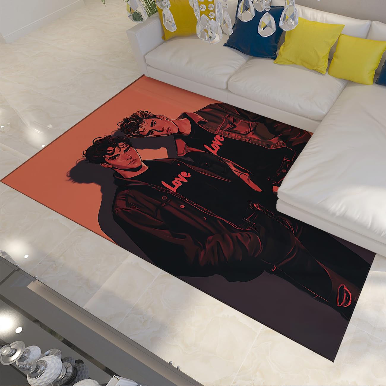 Tapis de salle de jeux dégradé style urbain 140x200 cm