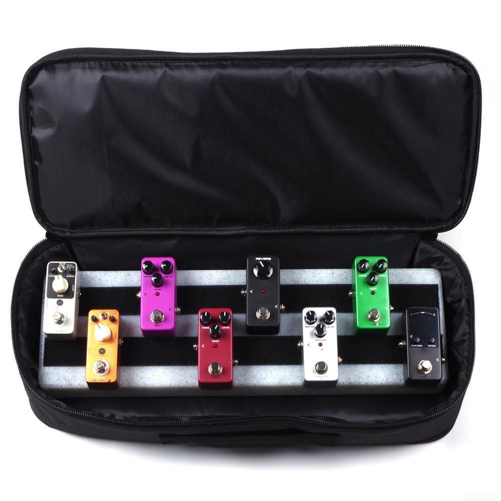 Bolsas para Pedales de Guitarra Tela Oxford Bolsa de Pedal Multiefectos Portátil Ligera para Guitarras Efecto Pedalera Funda de Transporte con Protección Interior Acolchada (40×27×10cm)