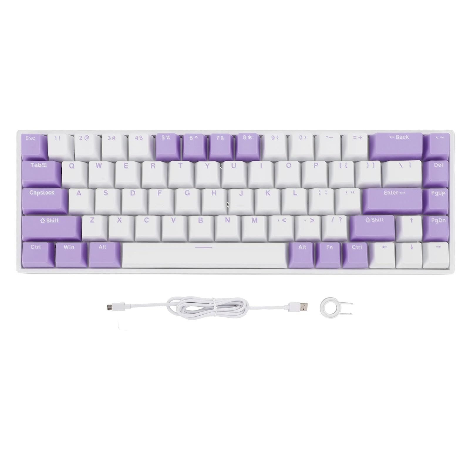 Klawiatura PolyGen Blue Switch z pełnym klawiszem Hot Swap USB C, przewodowa, kompaktowa konstrukcja do gier z 8 HarmonyOS