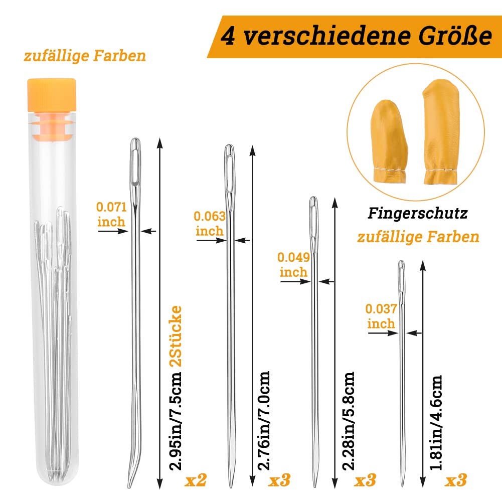 Lot De 14 Aiguilles à Coudre Pour Cuir, 4 Tailles D'aiguilles Triangulaires Pointues Pointues - Aiguilles à Coudre à La Main - Kit D'aiguilles à Coudre Pour Rembourrage Cuir Tapis Toile De