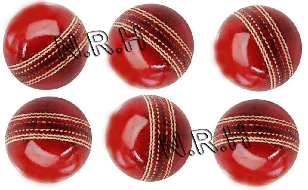 Cricket-Ball zum Üben, Leder, Rot, 6 Stück