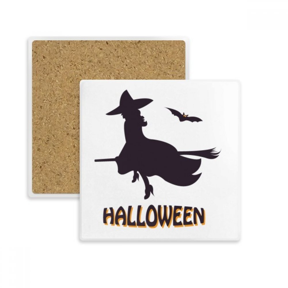 Sous-verre sorcière Halloween en pierre de qualité pour table et mug