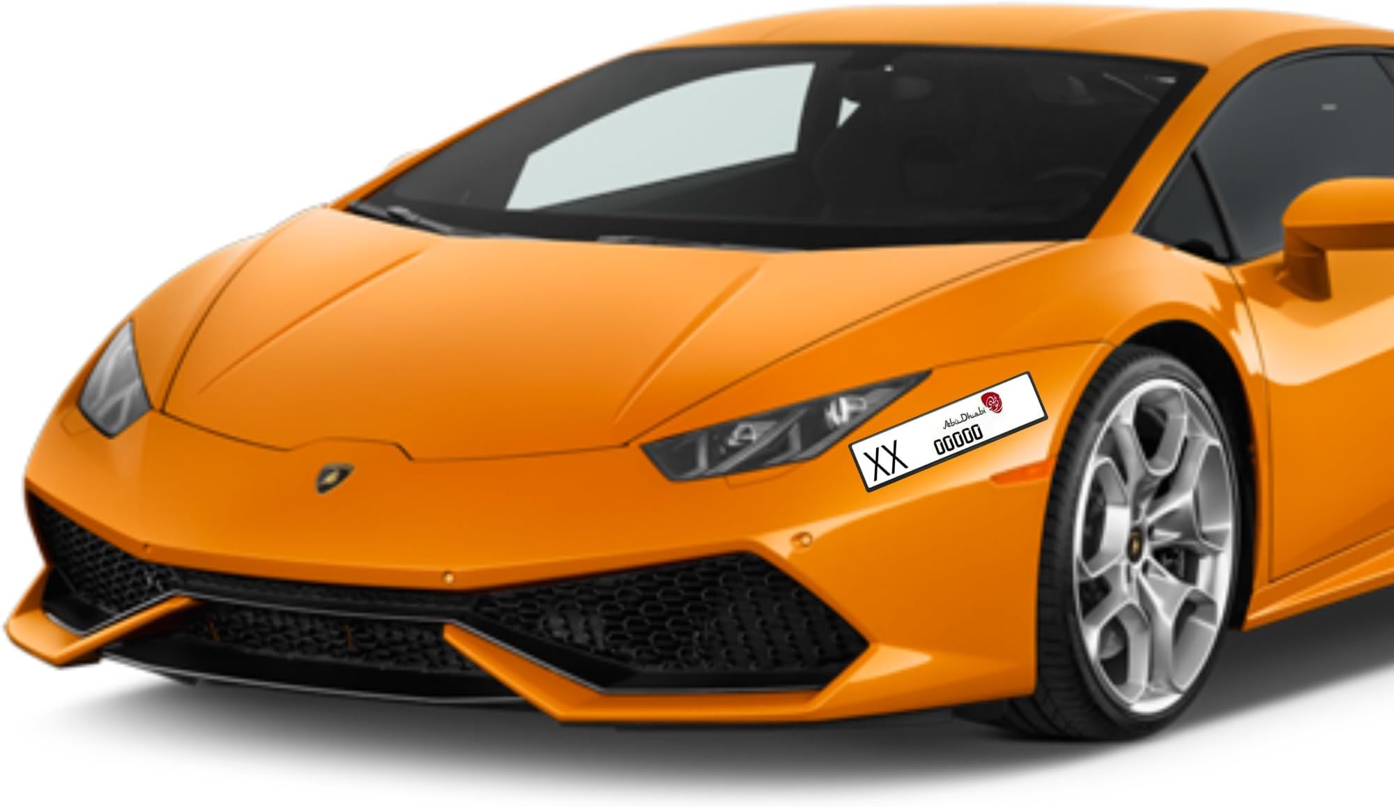 Side Mini Car Number Plate 2 pcs Luxurious Sport License Frame – Decorative Mini Car Plate Cover for Vehicles Dubai, Abu Dhabi,Sharjah,Ajman,Fujairah & Ras Al Khaimah Set of 2 إطار لوحة سيارة