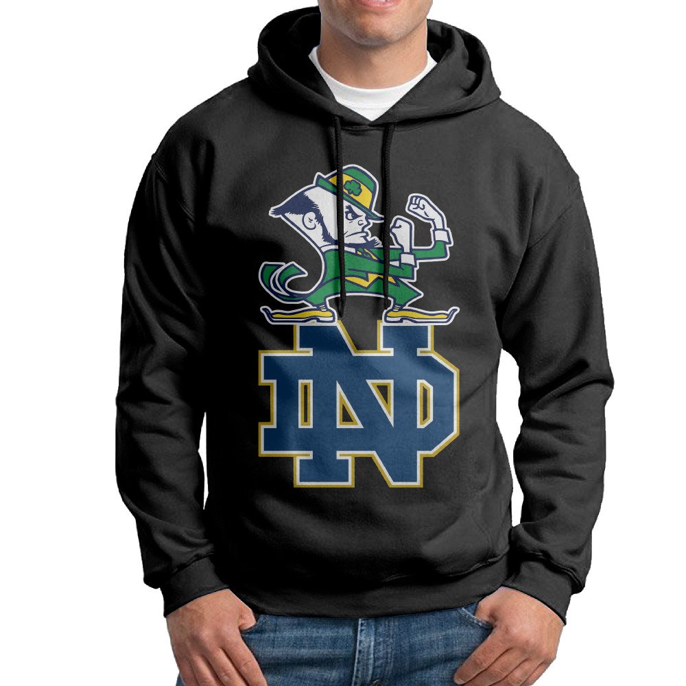 Men Notre Dame Fighting Irish Outwear Black Pullover Hoodie Sweatshirt