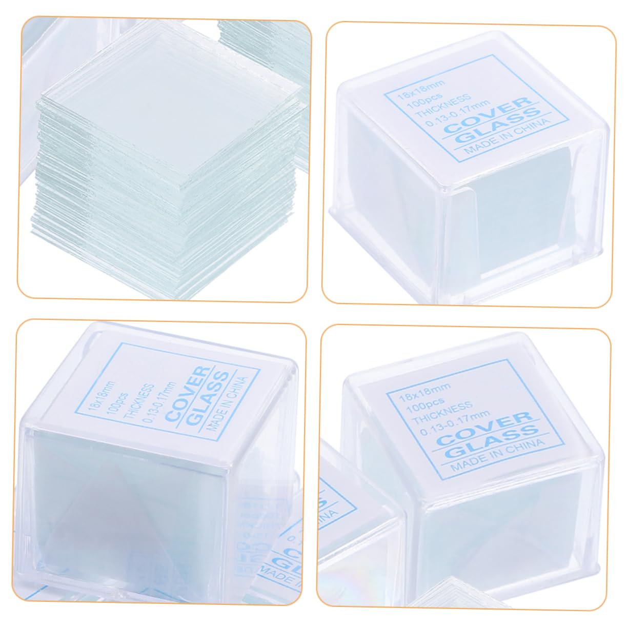 Gatuida 2500piezas Diapositivas De Microscopio De Transparente Cubiertas Para Preparación De Muestras Para Laboratorios y Estudios Biológicos
