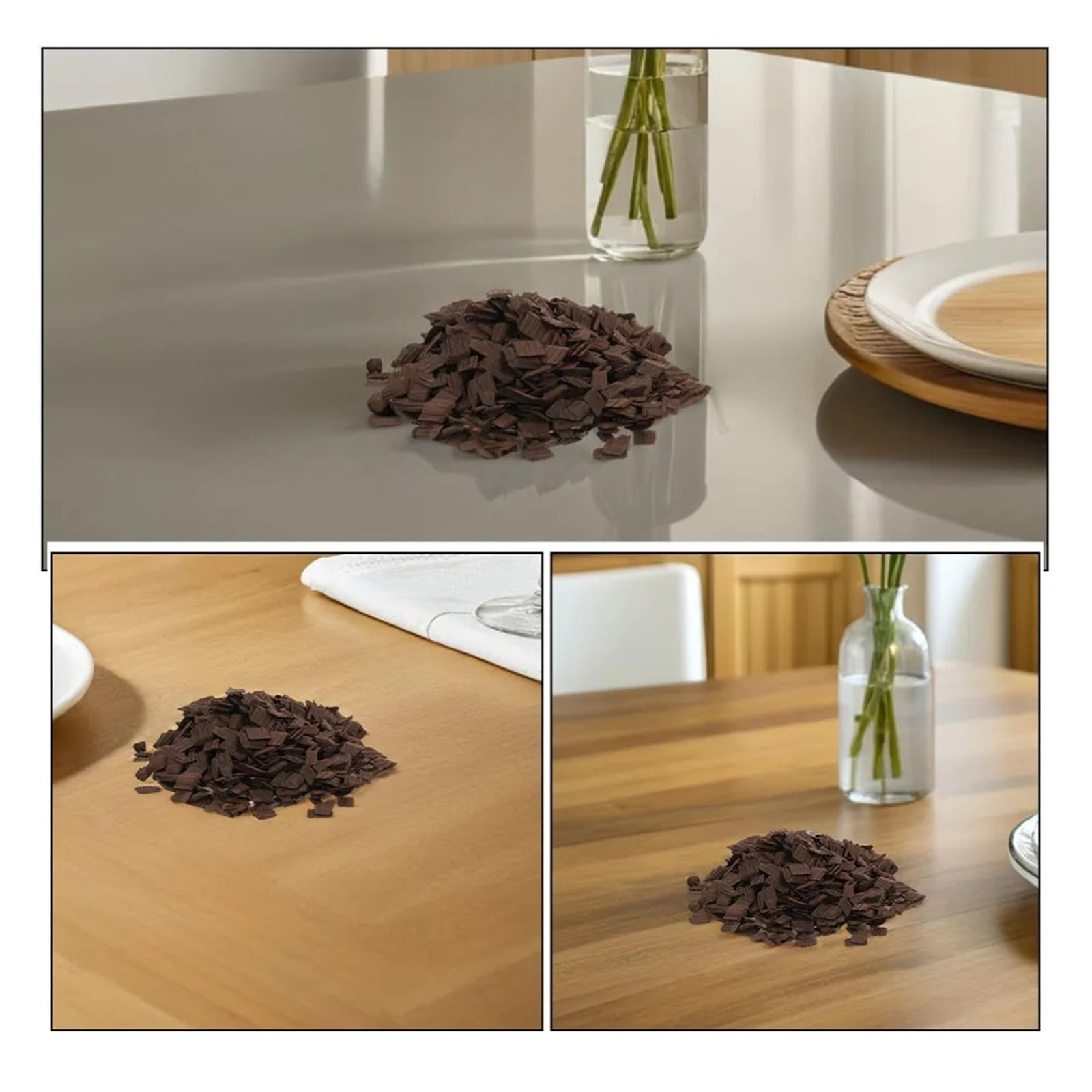 Virutas de Roble Tostado 3 Bolsas de Virutas Roble Muy Tostadas for Elaboración Vino Intensificador Aroma Infusor Sabor Pequeñas