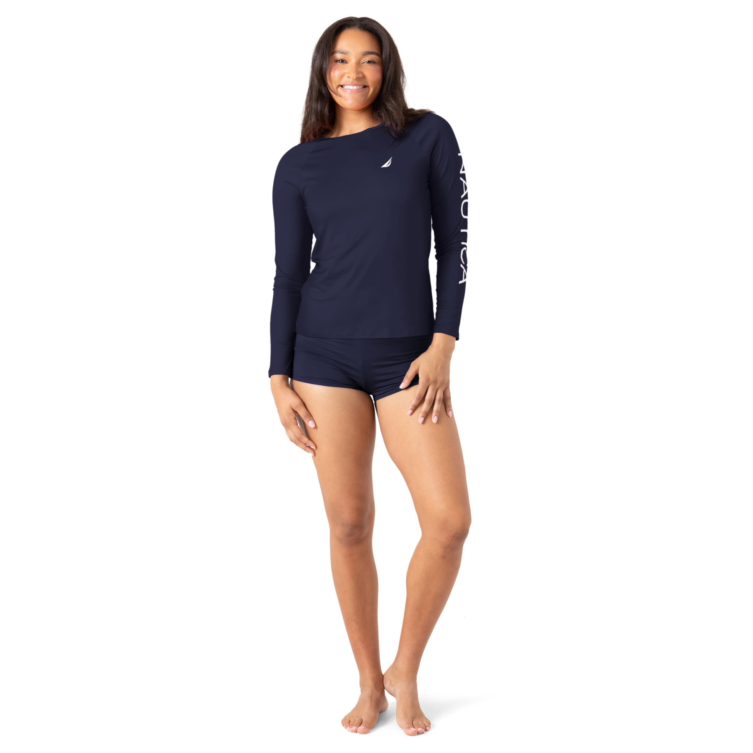 Nautica Rash Guard — koszulka Kobiety Rashguard – Quick-dry, Upf Protection, Swim Shirt, Pool, Beach, Hiking, Yoga, Volleyball