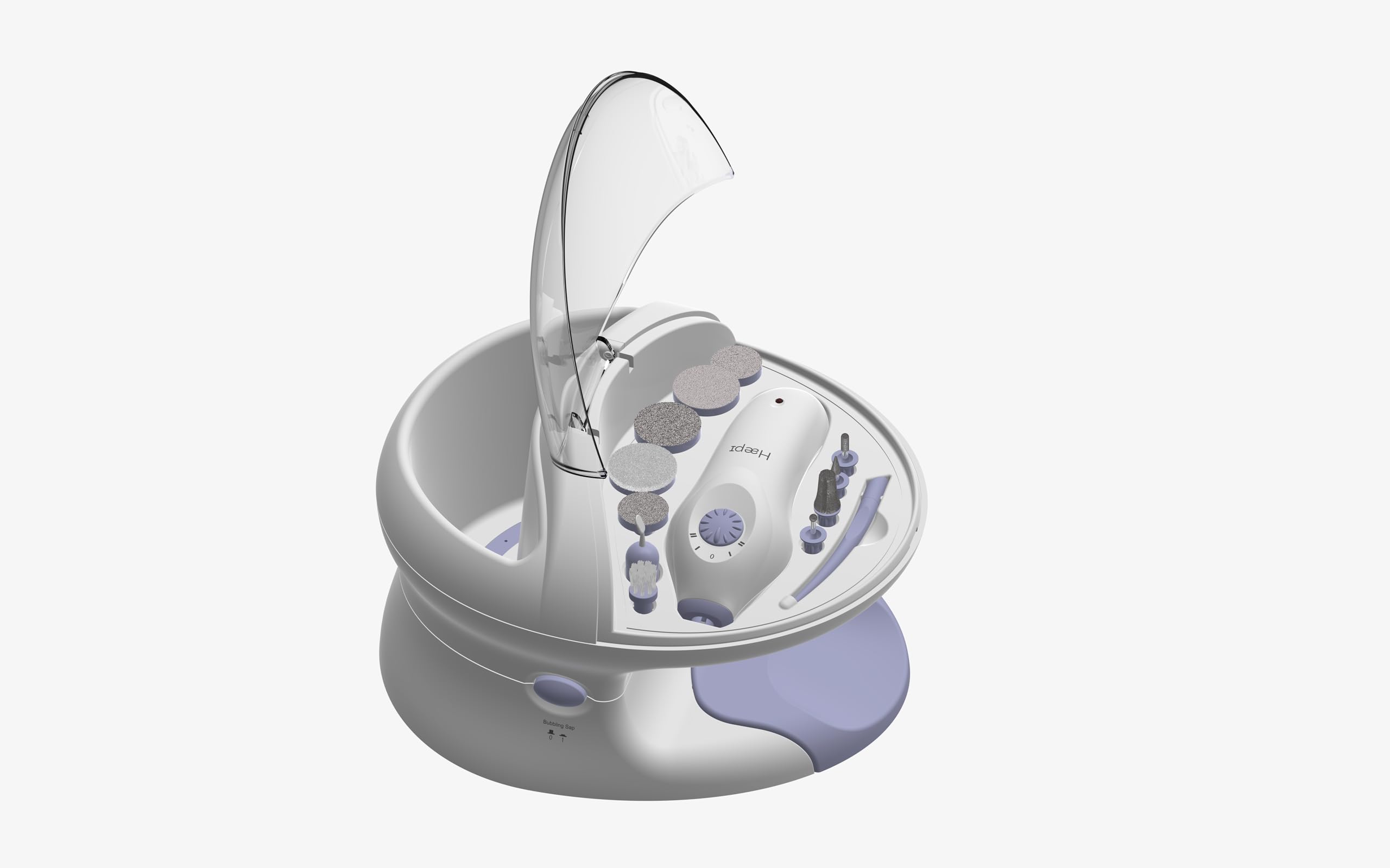 Juego de manicura pedicura con lijadora eléctrica para uñas, kit de embarcaciones de baño con burbujas y funciona de secado integrado